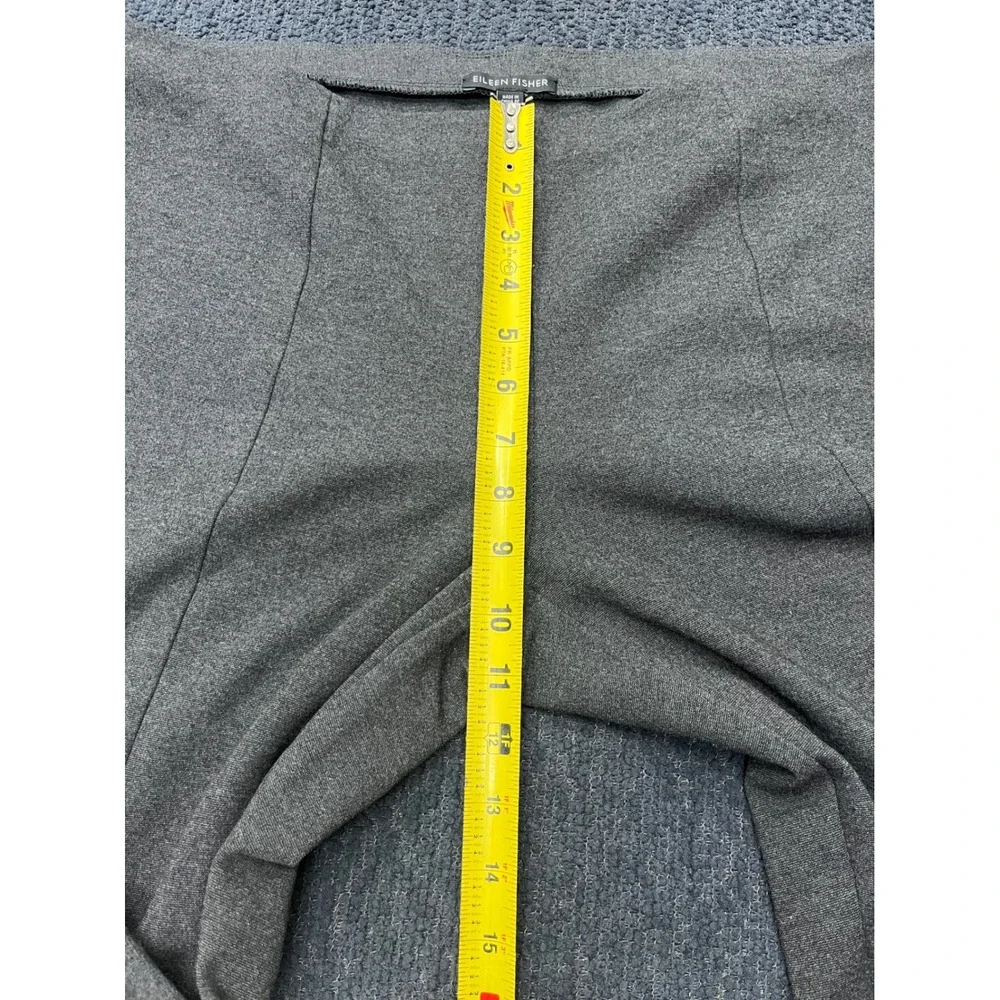 Eileen‎ Fisher Grey Ponte Knit Ankle Pants Italian Fabric Side Slit Size Large